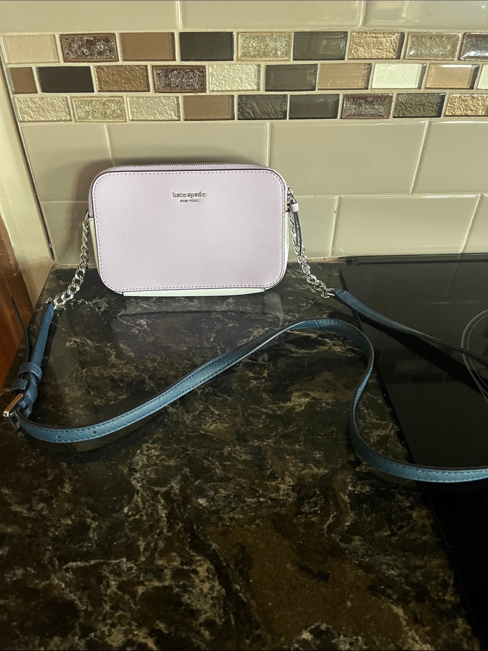 kate spade Lilac and Navy Crossbody Camera Bag